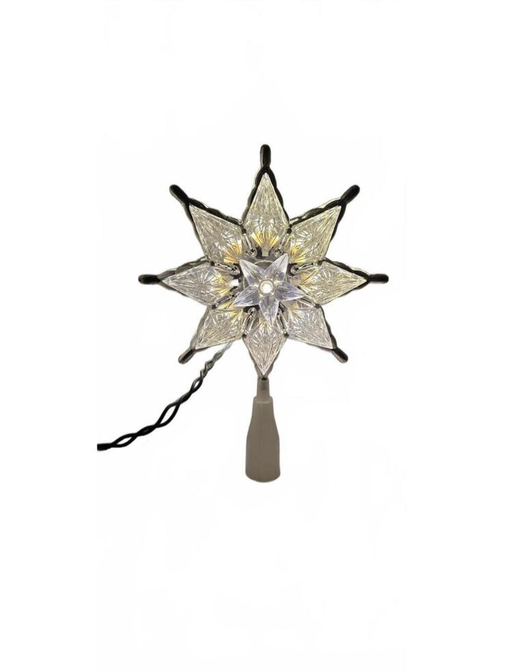 Vintage Style Clear Star Tree Topper Light Decoration